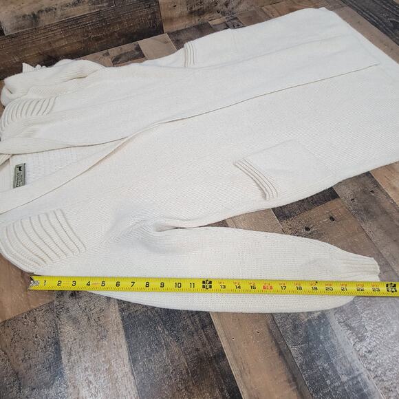 Peruvian Link Alpaca Collection Open Front Cardigan Sweater Heavy White One Size - Picture 15 of 16